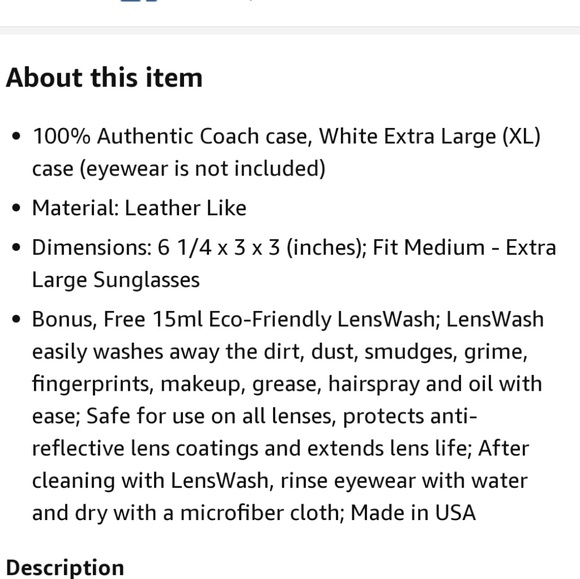 COACH "C" logo off-white large hard sunglass case - Picture 6 of 6